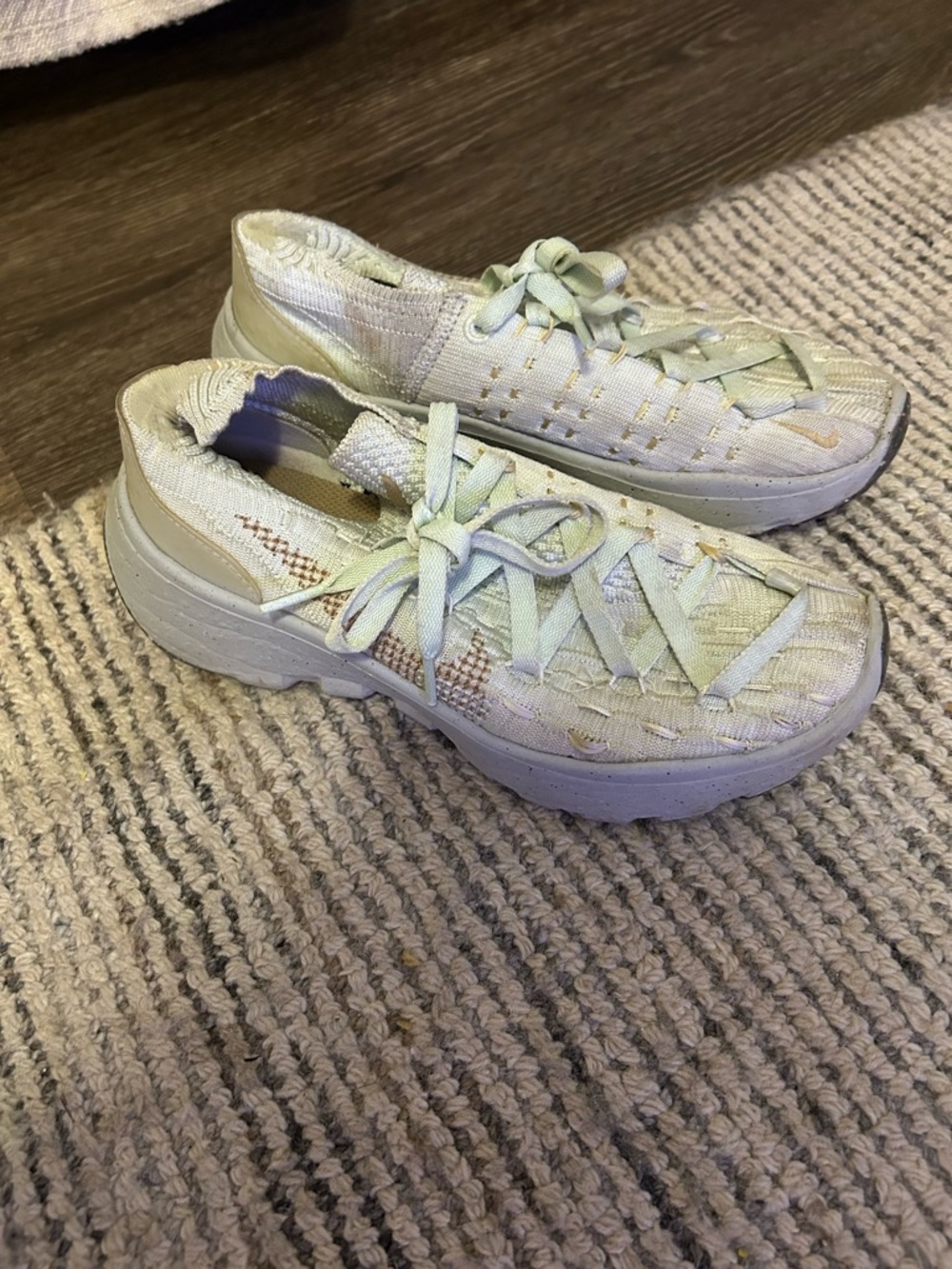 Nike Space Hippie 04 Barely Green Brown Flyknit Sneakers Size 6